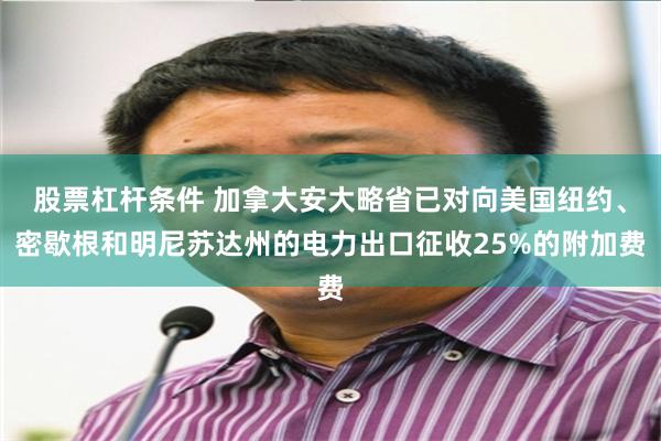股票杠杆条件 加拿大安大略省已对向美国纽约、密歇根和明尼苏达州的电力出口征收25%的附加费