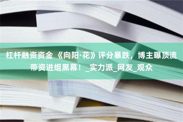 杠杆融资资金 《向阳·花》评分暴跌，博主曝顶流带资进组黑幕！_实力派_网友_观众