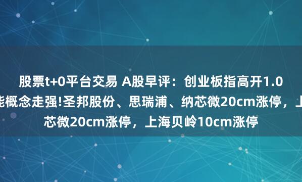 股票t+0平台交易 A股早评：创业板指高开1.05%，半导体、储能概念走强!圣邦股份、思瑞浦、纳芯微20cm涨停，上海贝岭10cm涨停