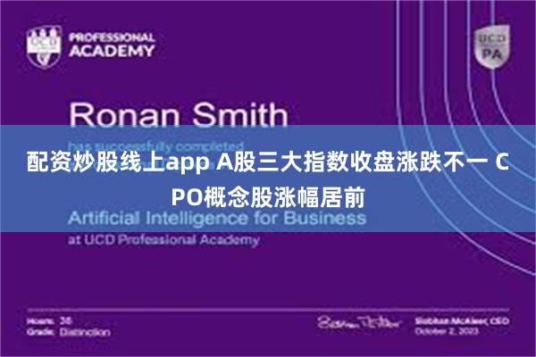 配资炒股线上app A股三大指数收盘涨跌不一 CPO概念股涨幅居前